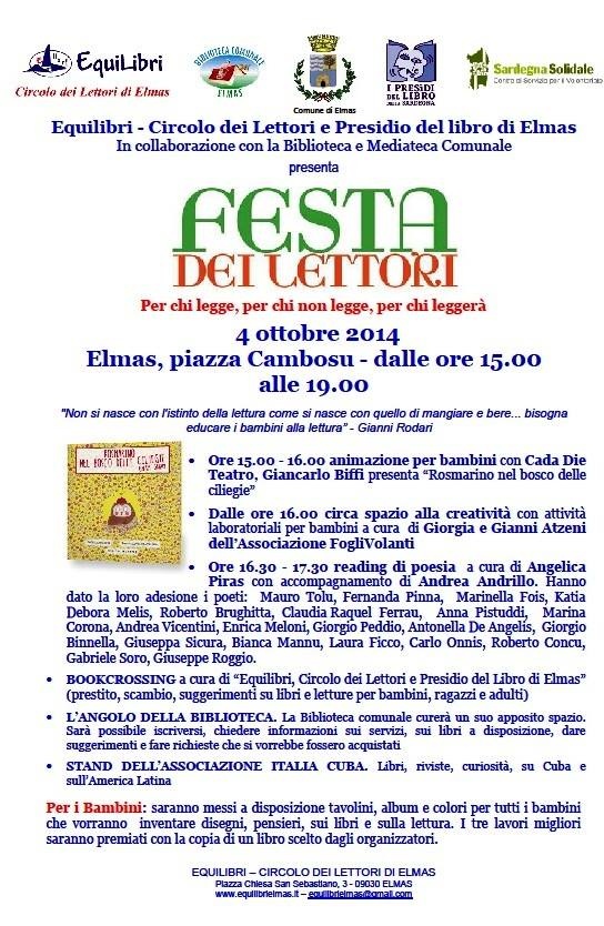 Festa dei lettori a Elmas (Ca) Piazza Cambosu